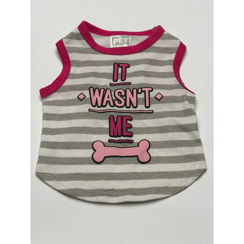 Pet Spirit Dog Shirt It Wasnt Me Striped Pink Bone Tank Top